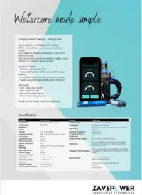 E.W.A product specifications and app interface - Complete smart water analysis system