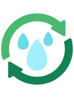 Reduced water changes icon - Smart water management for extended water life